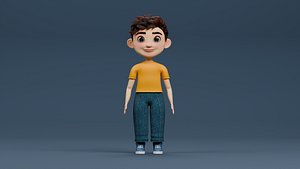 3D Character Boy in A-pose