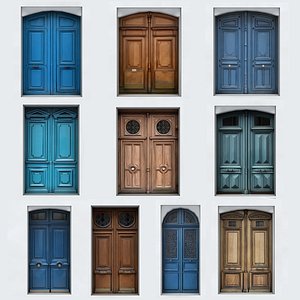 Collection of 10 Lowpoly Exterior Doors