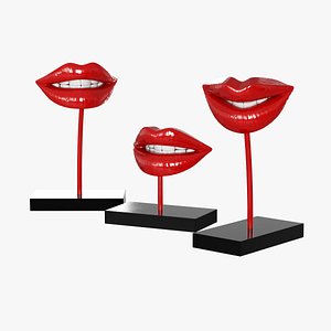 3d model figurine lips