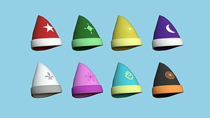 08 Gnome Hat Collection - Character Design Fashio 3D model