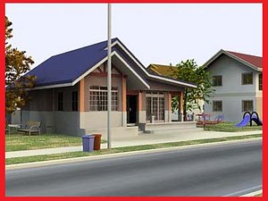 suburban street 3d model