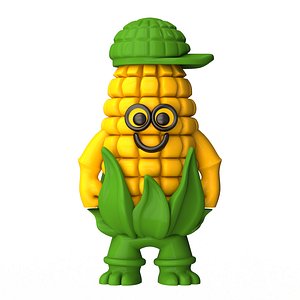 Corn Mascot Walker 3D