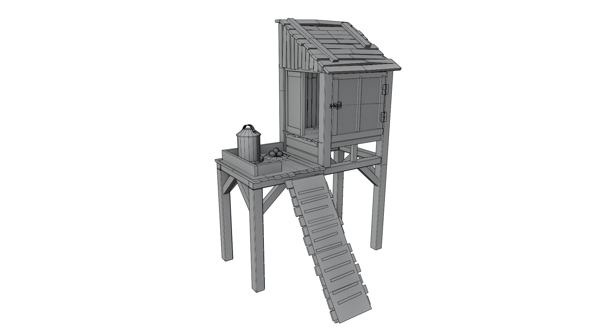 Rustic Wooden Chicken Coop 3D model https://p.turbosquid.com/ts-thumb/T3/1lEZj7/Kn/wireframe1/png/1776955335/1920x1080/fit_q87/79d792631a009075cfeccff099f2f6964f189d03/wireframe1.jpg