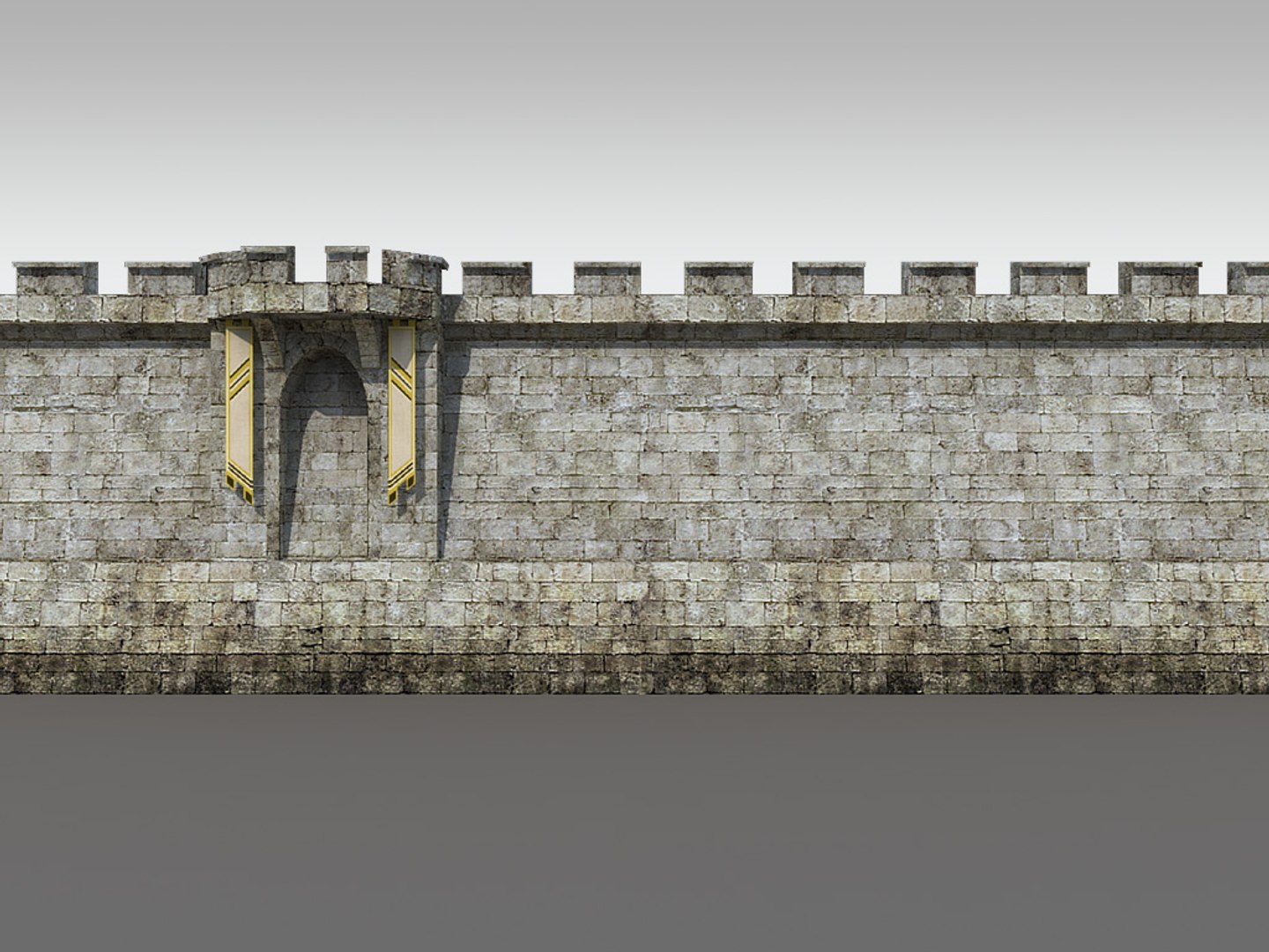 Medieval Castle Gatehouse Towers Dxf