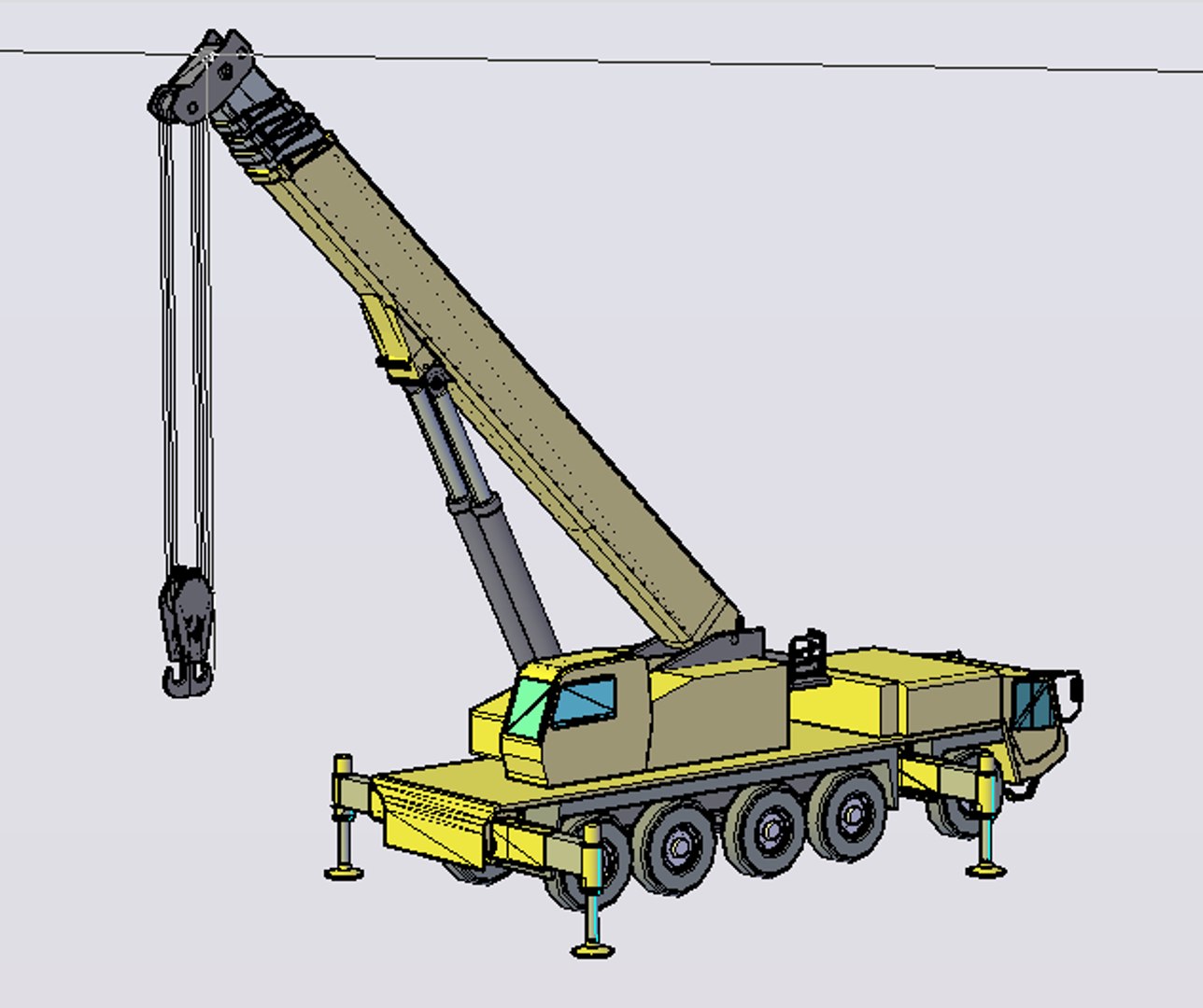 120t mobile crane 3d dwg