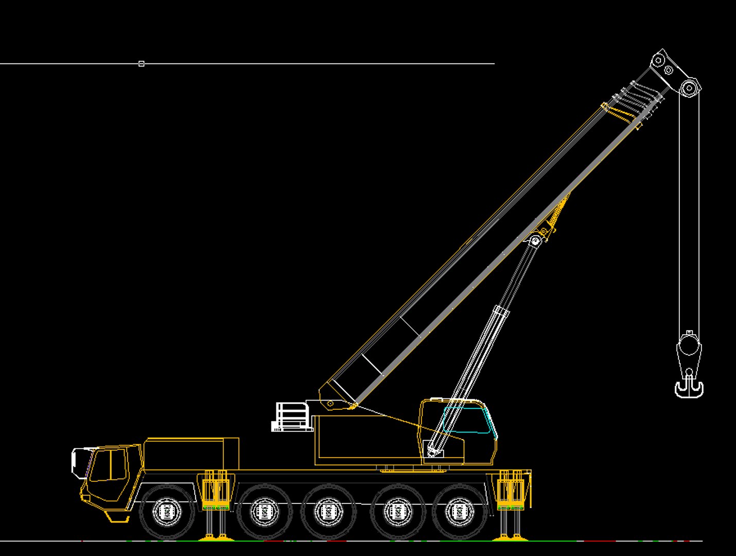 120t Mobile Crane 3d Dwg