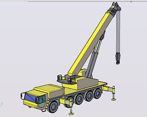 120t mobile crane 3d dwg