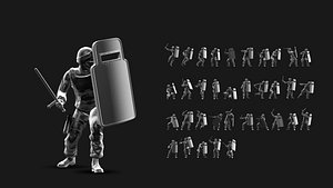 Riot Police Figure Set 01 3D model