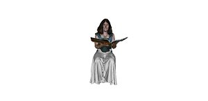 girl reading 3D model