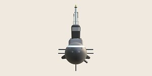 3D military nuclear submarine