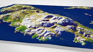 3D model Isla Castellano Chile