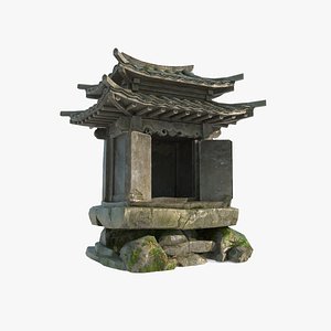Ancient Asian architectural shrines 3D model