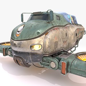 Sci-Fi Flying Hover Truck Space Fighter