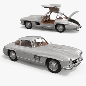 3D model 1955 Mercedes Benz 300SL Gullwing Rigged for Maya