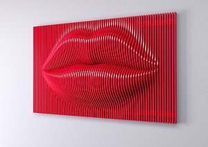 Parametric Lips Wall Decor 3D model