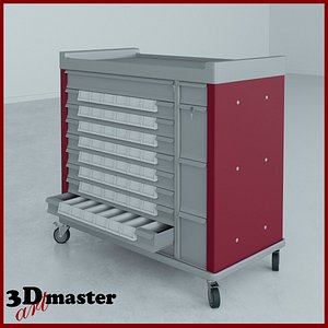Standard Line 54 Bin Medication Cart with Key Lock