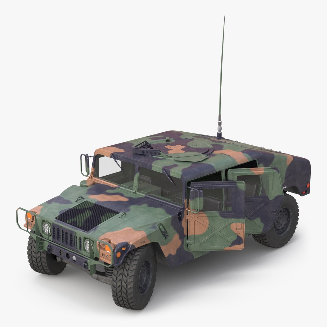 Humvee Camo Rigged 3D Model 3D model preview