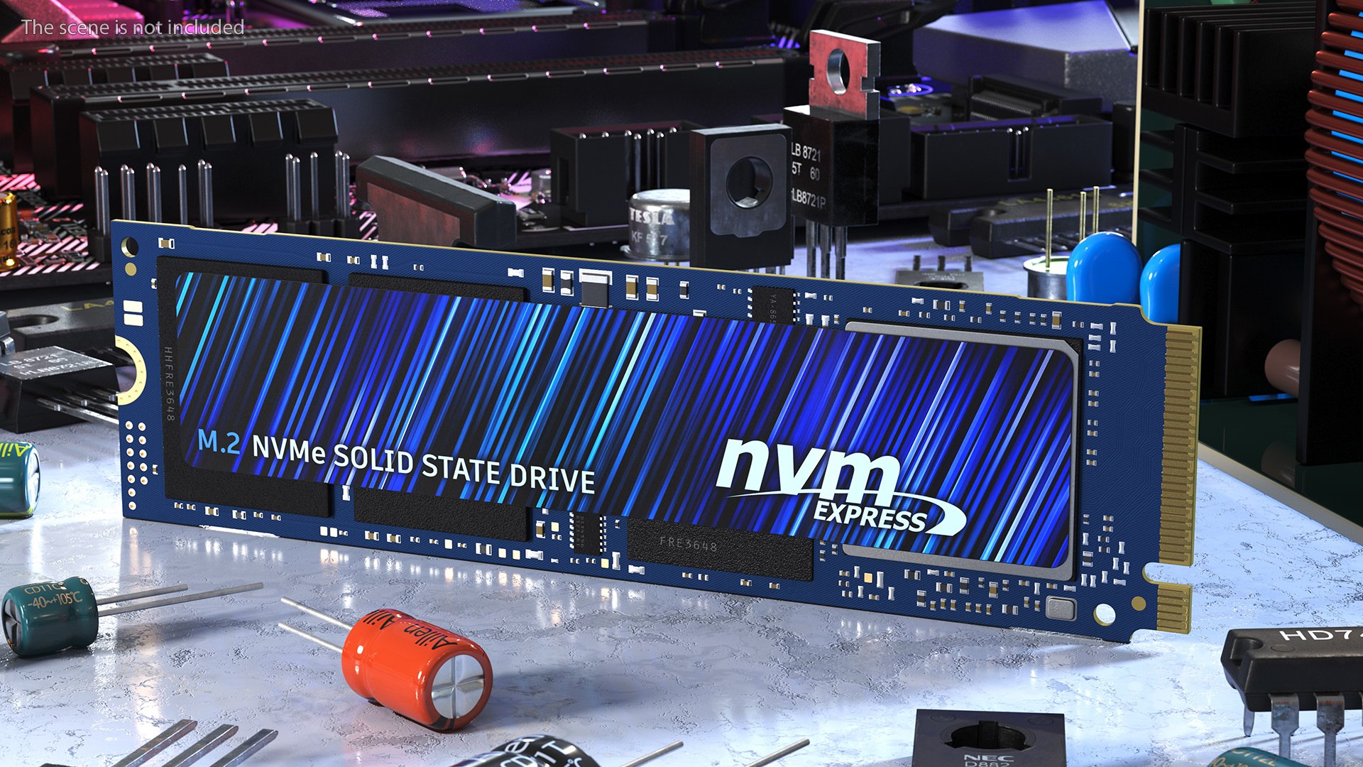 3D Model M2 NVMe SSD Blue 2 TB - TurboSquid 2145966