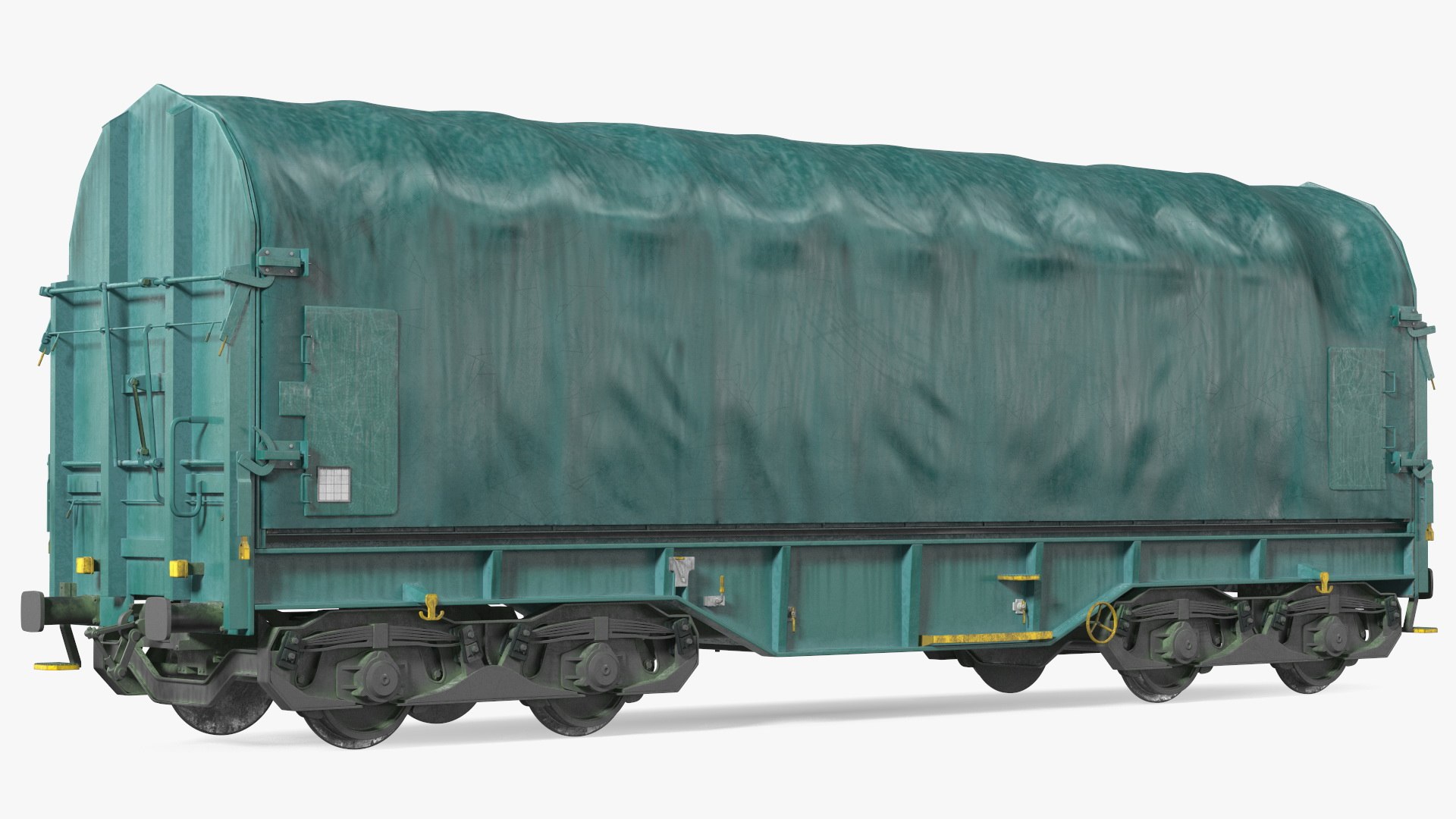 Tarpaulin Freight Wagon Closed Dirty 3D model preview