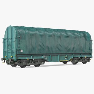 Tarpaulin Freight Wagon Closed Dirty