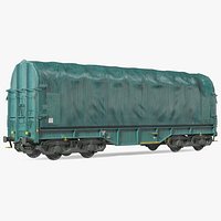 Tarpaulin Freight Wagon Closed Dirty