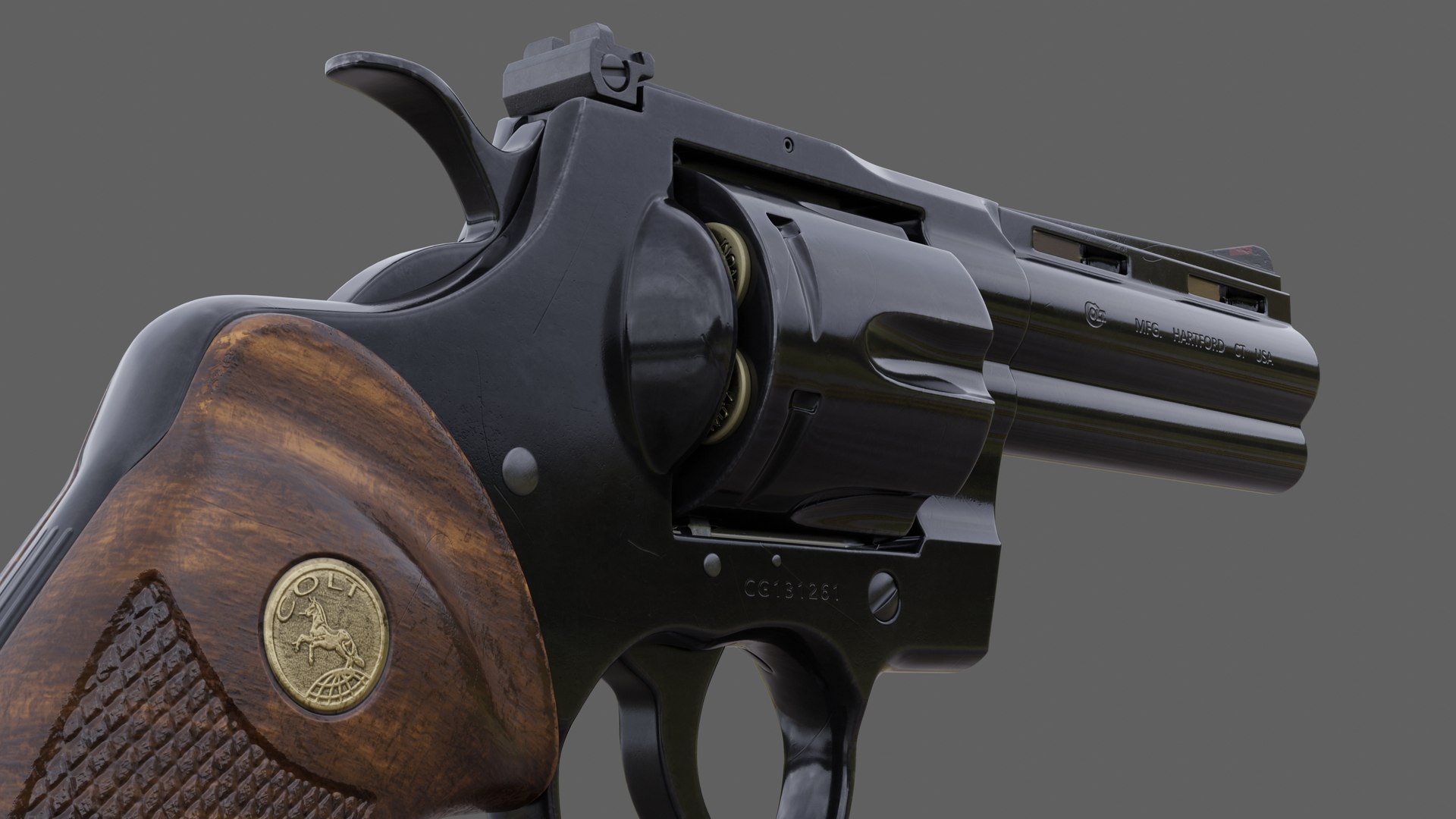 Colt Python 357 4 Inch Black 3D - TurboSquid 2035881