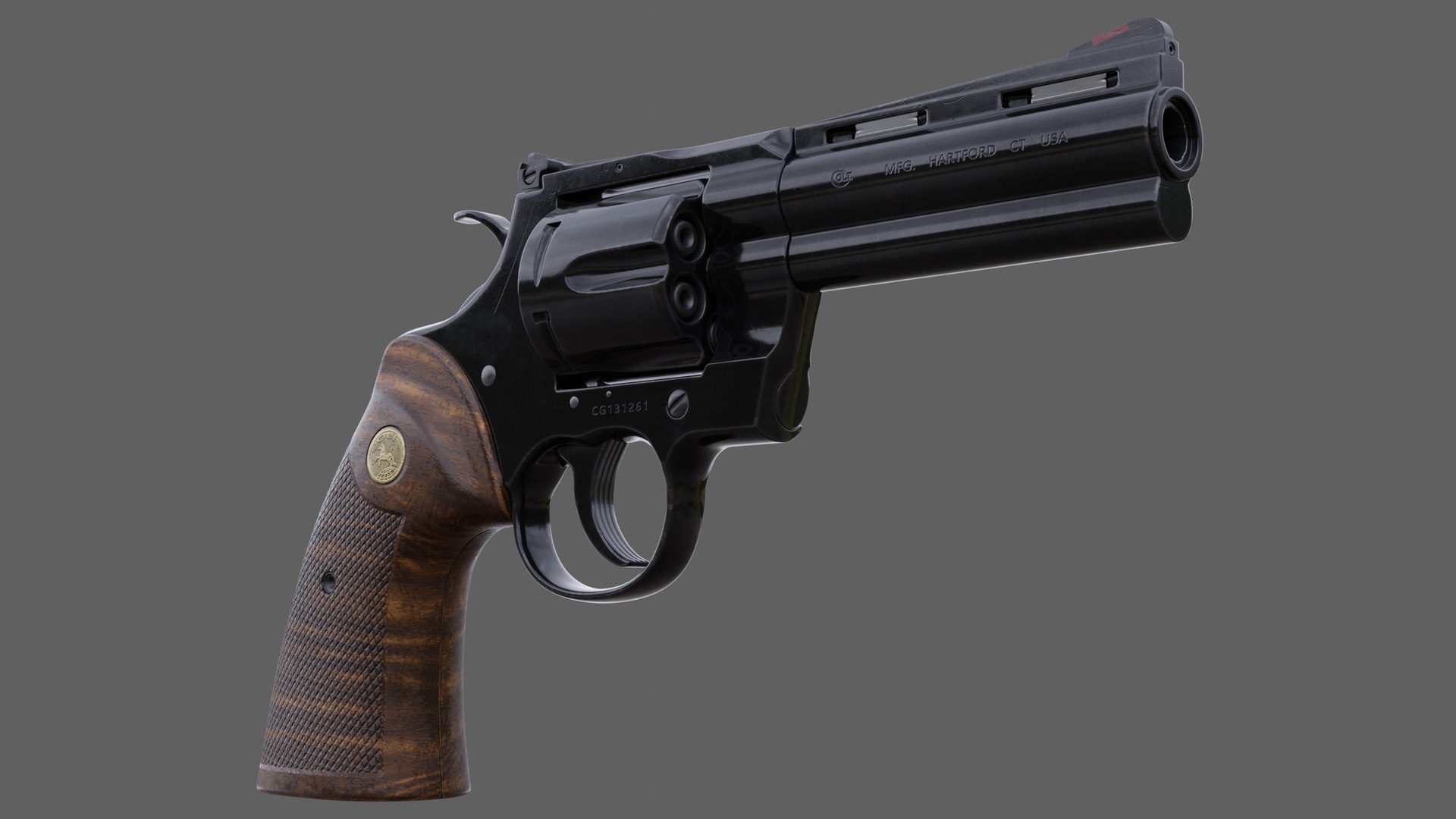 Colt Python 357 4 Inch Black 3D - TurboSquid 2035881