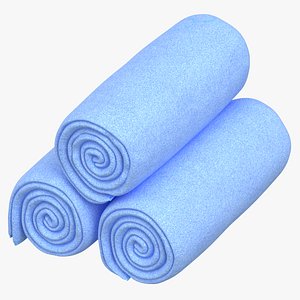 Prop 21 Rolled Towels Blue Three 3D model