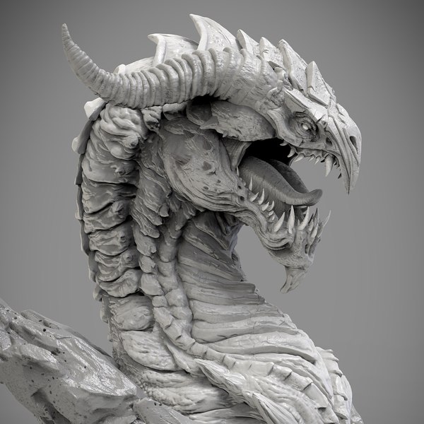 Screaming dragon head 100 150 and 200 mm in height 3D - TurboSquid 1849058