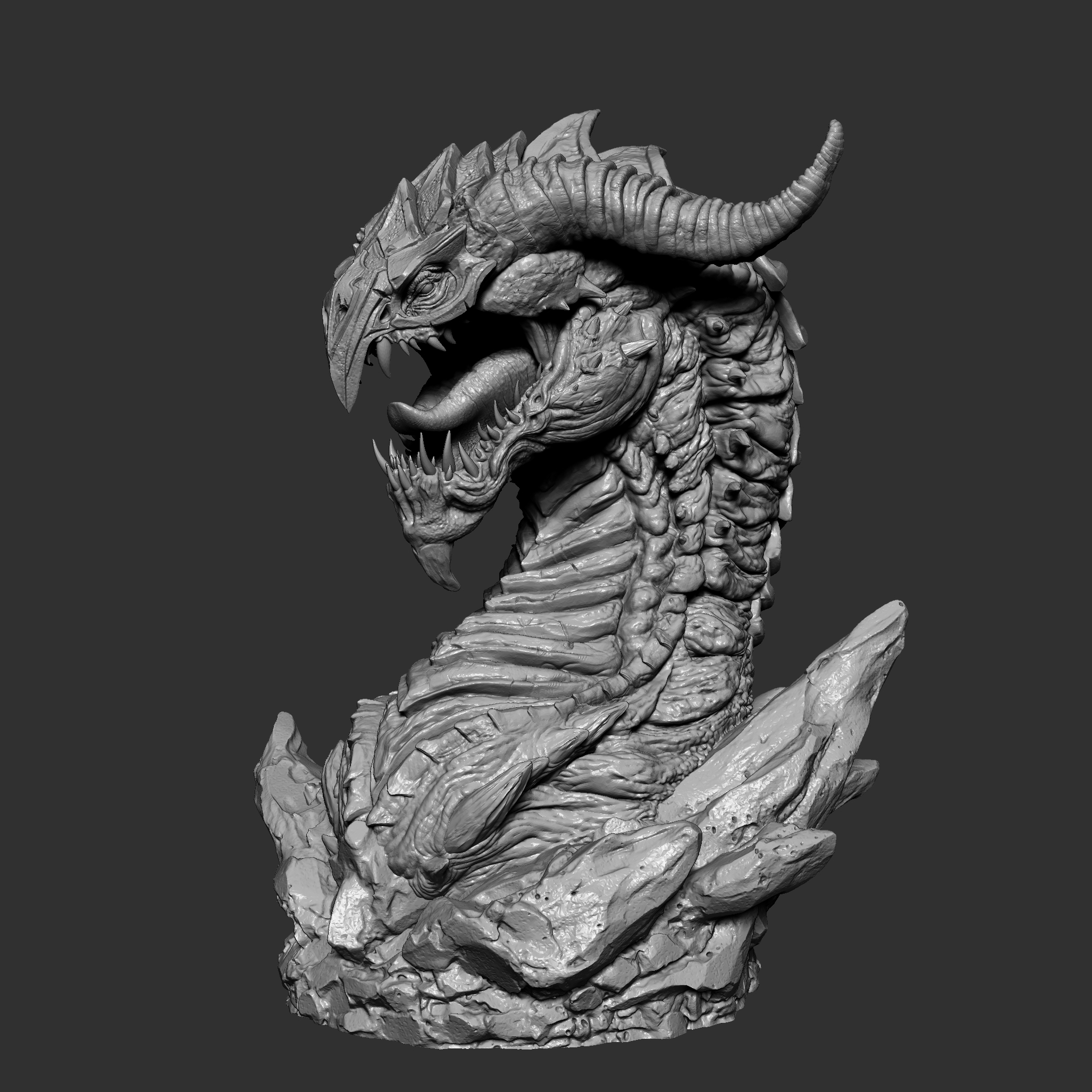 Screaming dragon head 100 150 and 200 mm in height 3D - TurboSquid 1849058