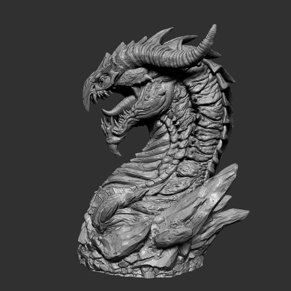 Screaming dragon head 100 150 and 200 mm in height 3D - TurboSquid 1849058