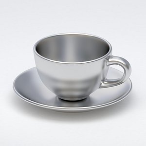 Tea Cup Silver 3D model