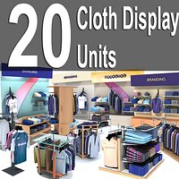 20 low poly cloth display furniture