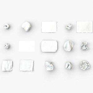 3D Crumpled Paper Set - 15 High Quality 3D Models