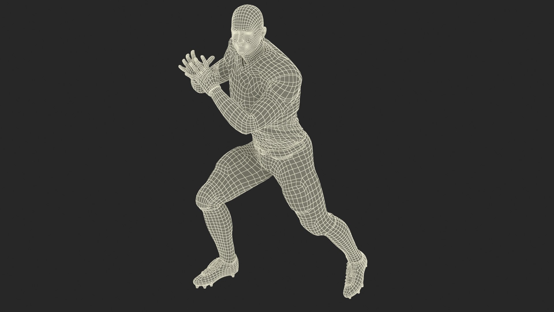 3D American Football Player Red Uniform Running The Ball - TurboSquid ...