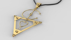 moroccan amazigh necklace print 3D model