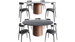 3D Bloom Table Milla  Milli and LOttocento Ottavia chair