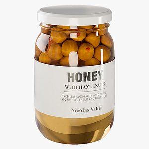 3D realistic hazelnuts honey model