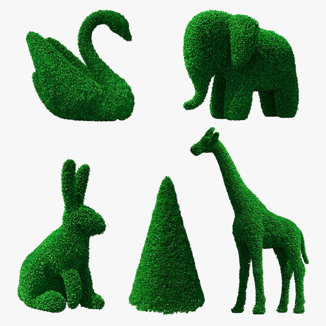 Topiary Garden Sculptures Collection 3D model preview