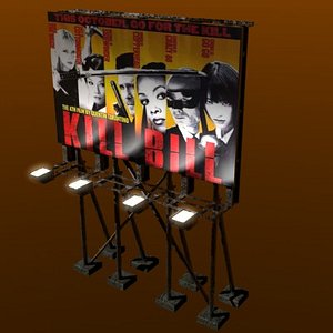 3d rooftop billboard poster model