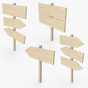 3D Wooden Signboards Collection