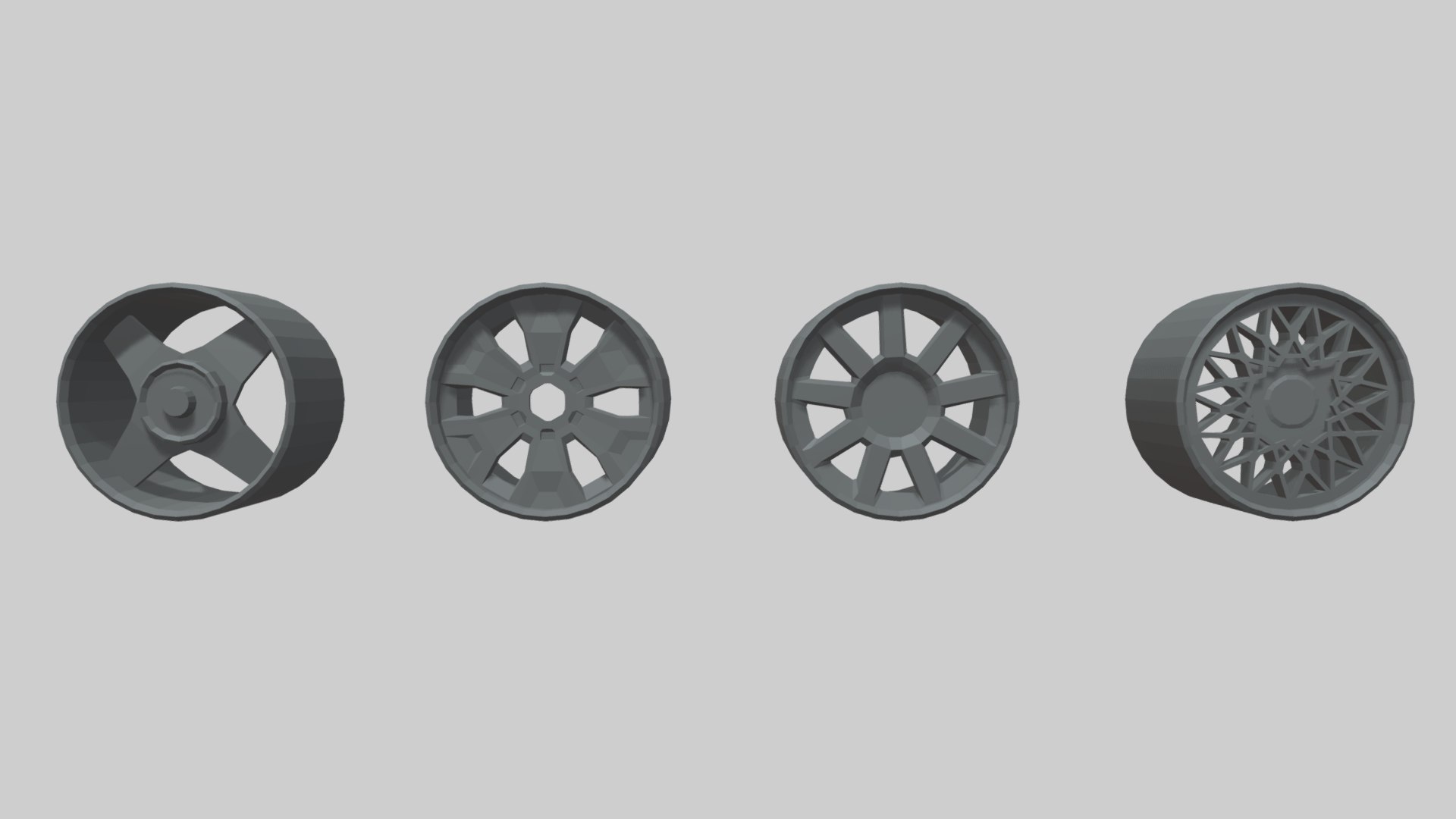 3D Low Poly Wheel Pack 01 - TurboSquid 2091149
