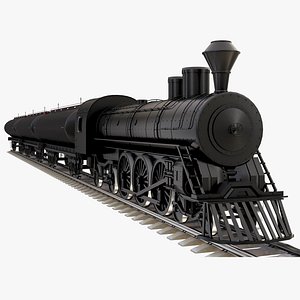 3D Oil Tanker Train - Black