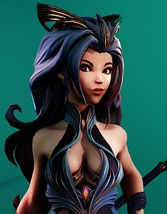 Morgana the low-poly sorcerer 3D model