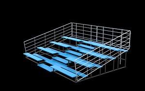 3D Metal school Bleachers 3D model model