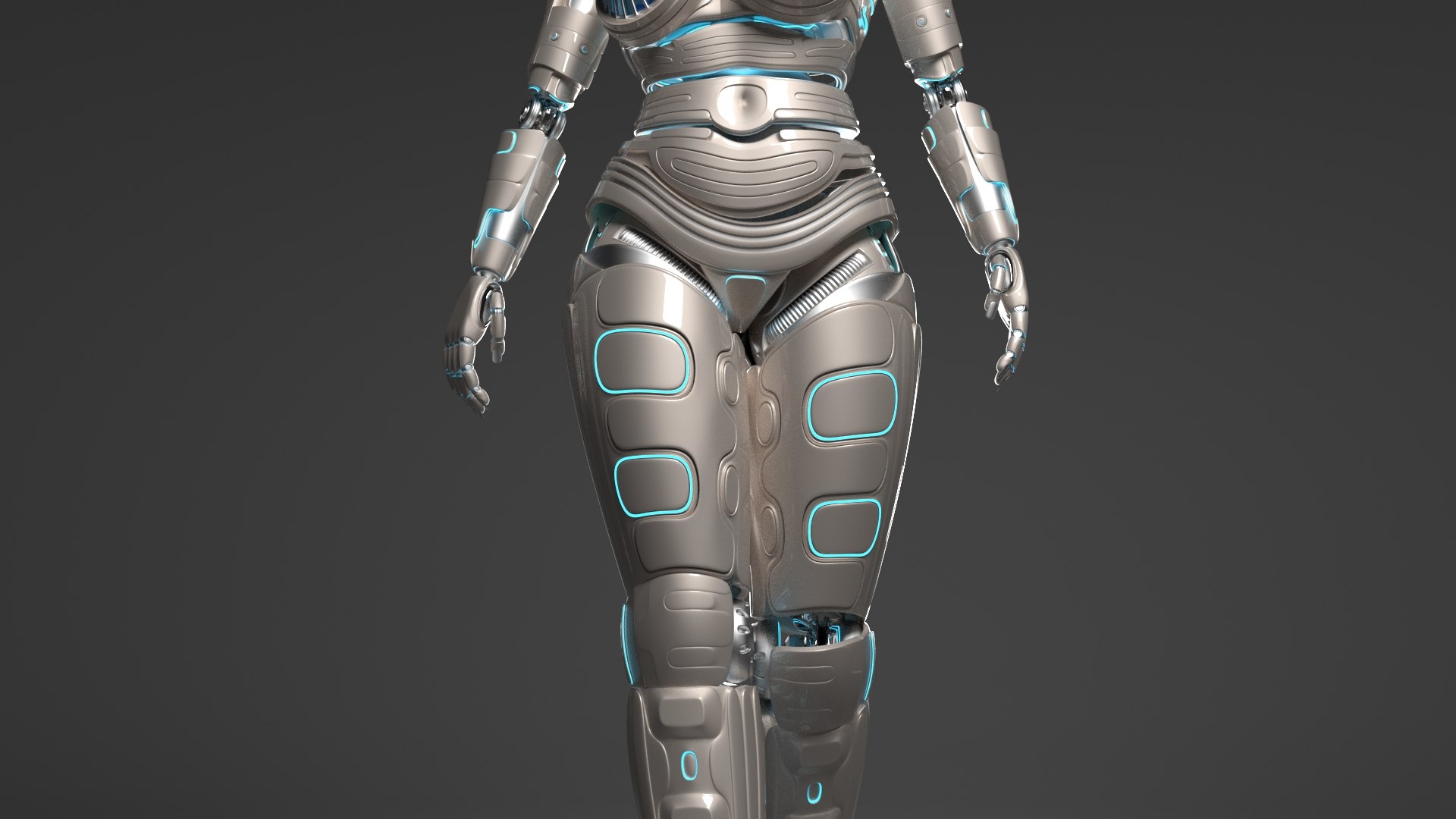3D lady robot rigged character - TurboSquid 1312335