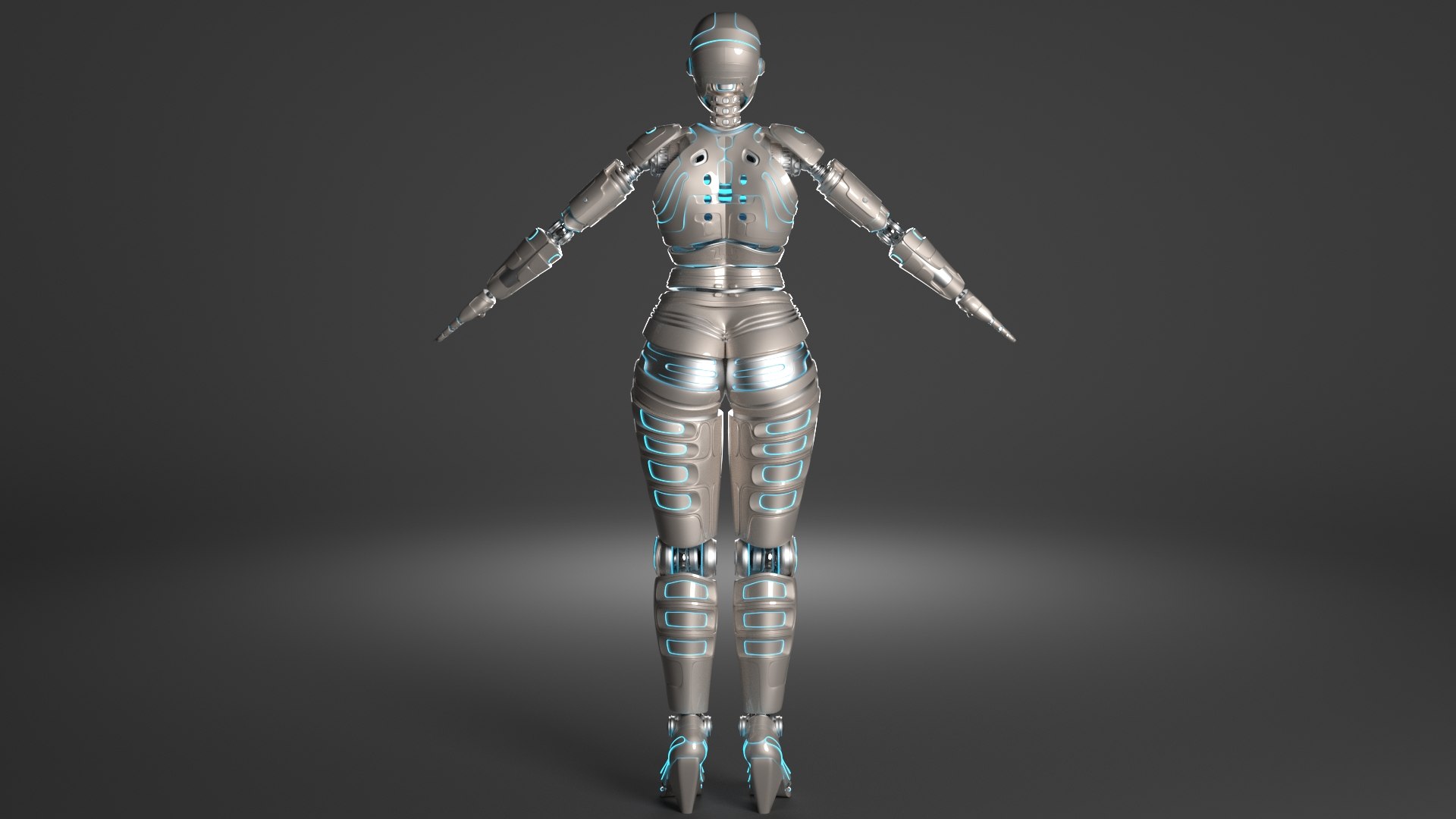3D lady robot rigged character - TurboSquid 1312335