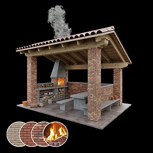 3D Gazebo with BBQ