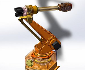 3D 6-Axis Industrial Robot with Clear Internal Structure - Articulated Automation 3D CAD Model