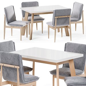 Hiroki chair and avalon table 3D model